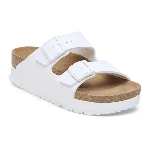 Birkenstock Arizona Papillio Flex Platform Sandal Slide White SZ US 10 EU 41 NEW - Picture 4 of 13